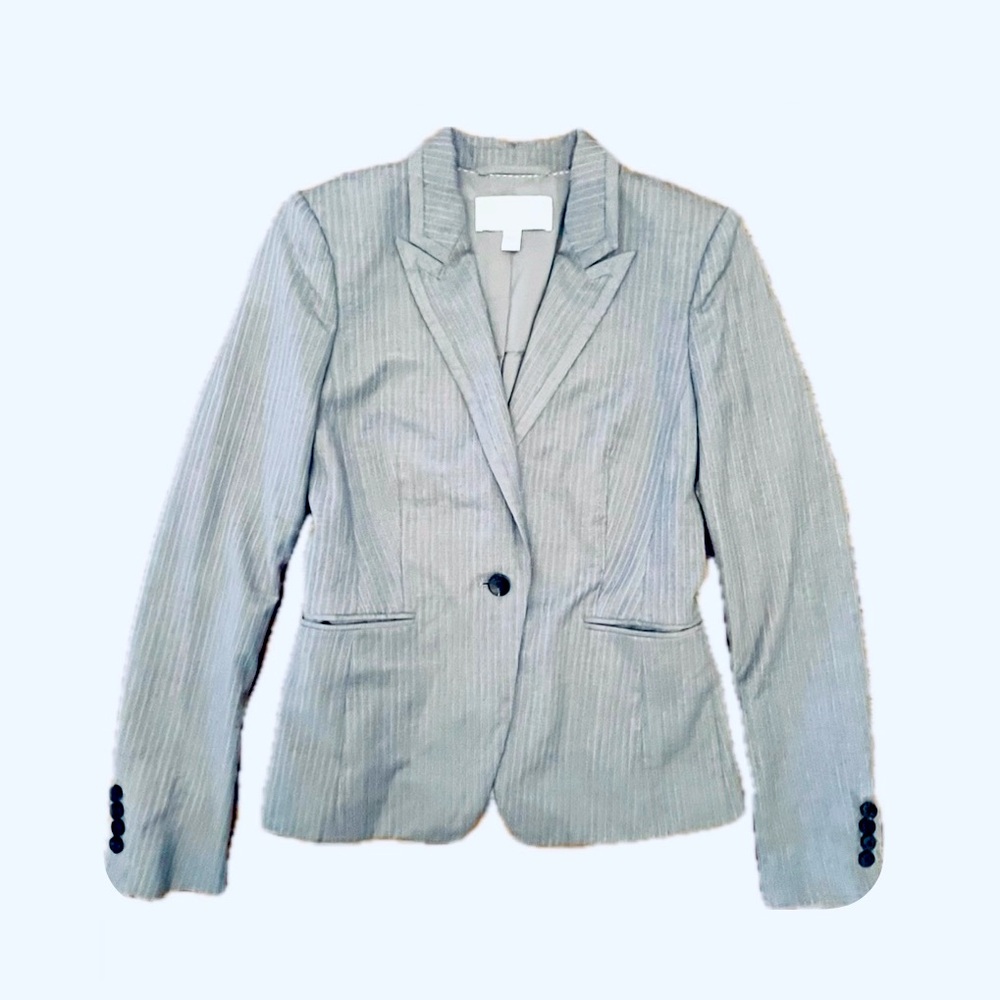 BOSS Hugo Boss Jelenna Pinstripe Wool One-Button Blazer Jacket, 2